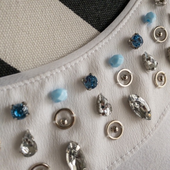 White House Black Market Jeweled Top Sz M - Picture 3 of 5